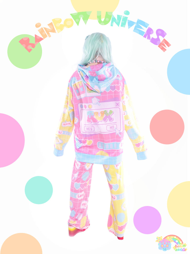 Rainbow Universe RUX - Decora Kei Colorblock Wide-Leg Pants pants Rainbow Universe RUX
