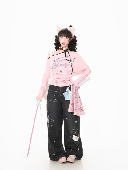 Languid Park - Asymmetric Off Shoulder Long Sleeve Top