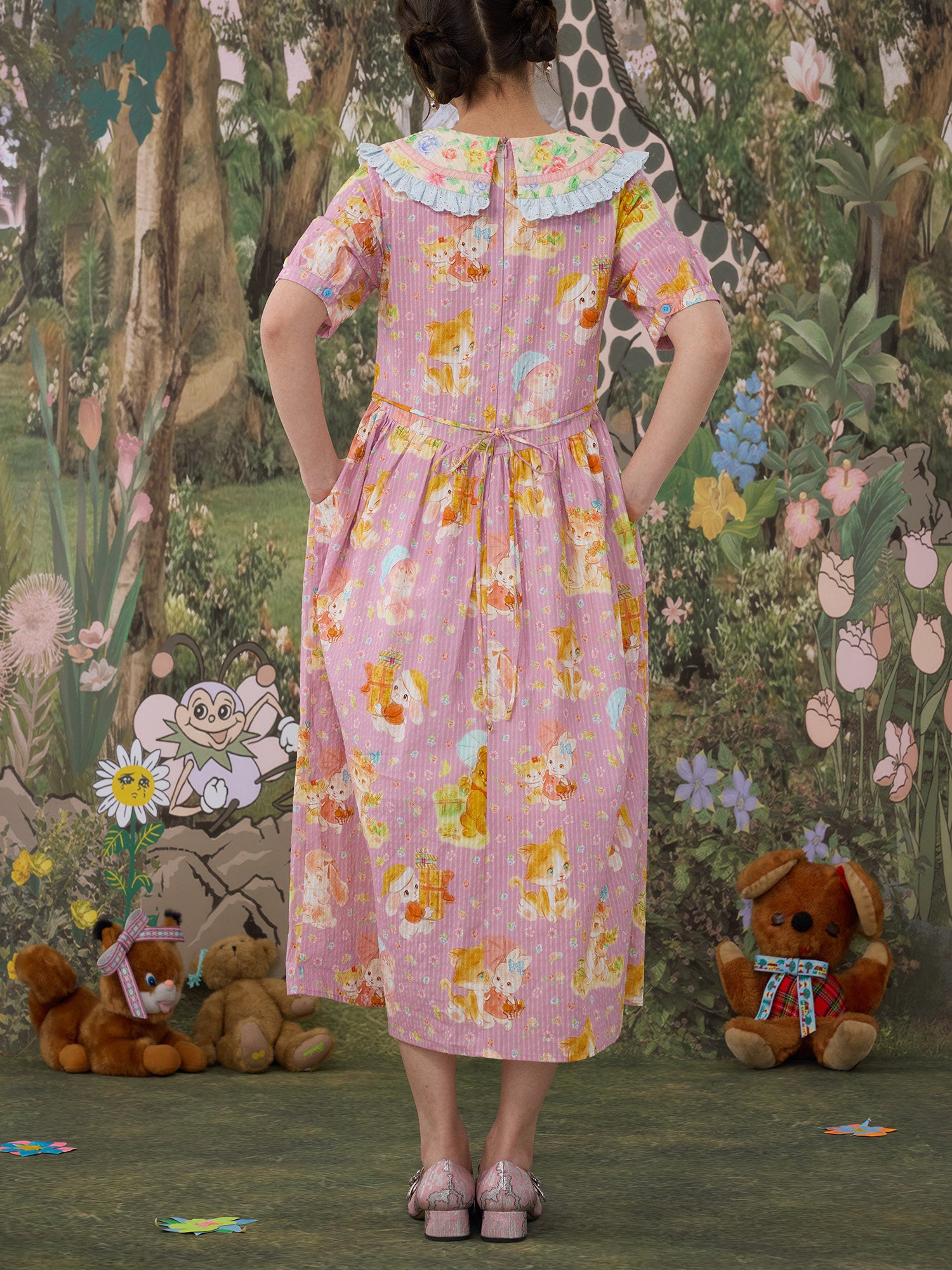 tntntutu - Pink Floral Bow Dress dress tntntutu