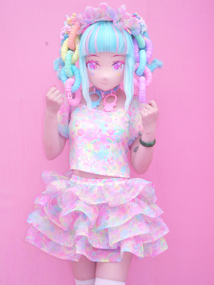 Dream Bubble Decora Outfit | Harajuku Macaron Tulle Skirt Set set Dream Bubble