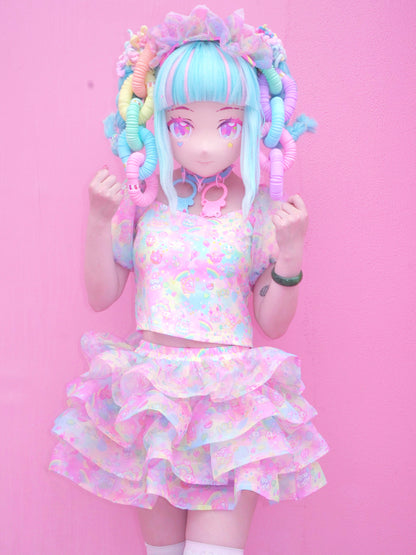 Dream Bubble Decora Outfit | Harajuku Macaron Tulle Skirt Set set Dream Bubble