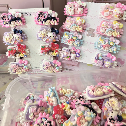Sweet Star - Cute Cream Edge Clip Set 5pcs hair clip sweet star