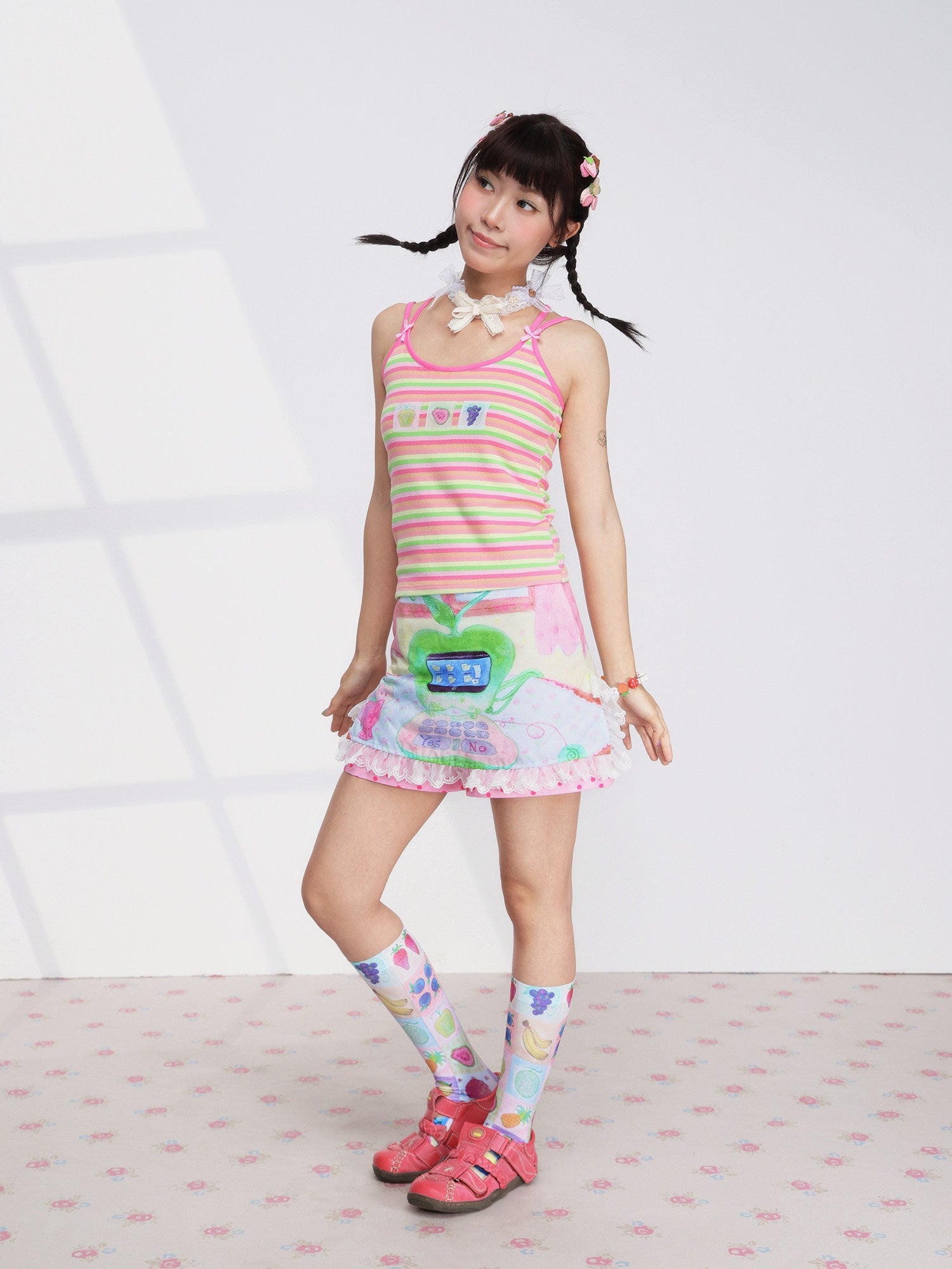 FRUITS - Green Apple Lace Skort shorts Fruits