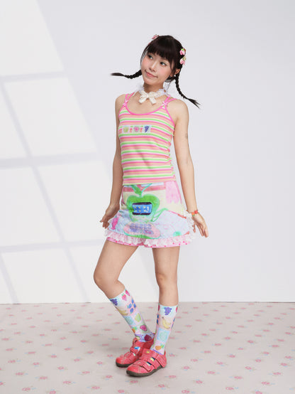 FRUITS - Green Apple Lace Skort shorts Fruits