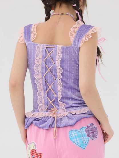 tntntutu - Purple Bear Velvet Corset Top camisole tntntutu