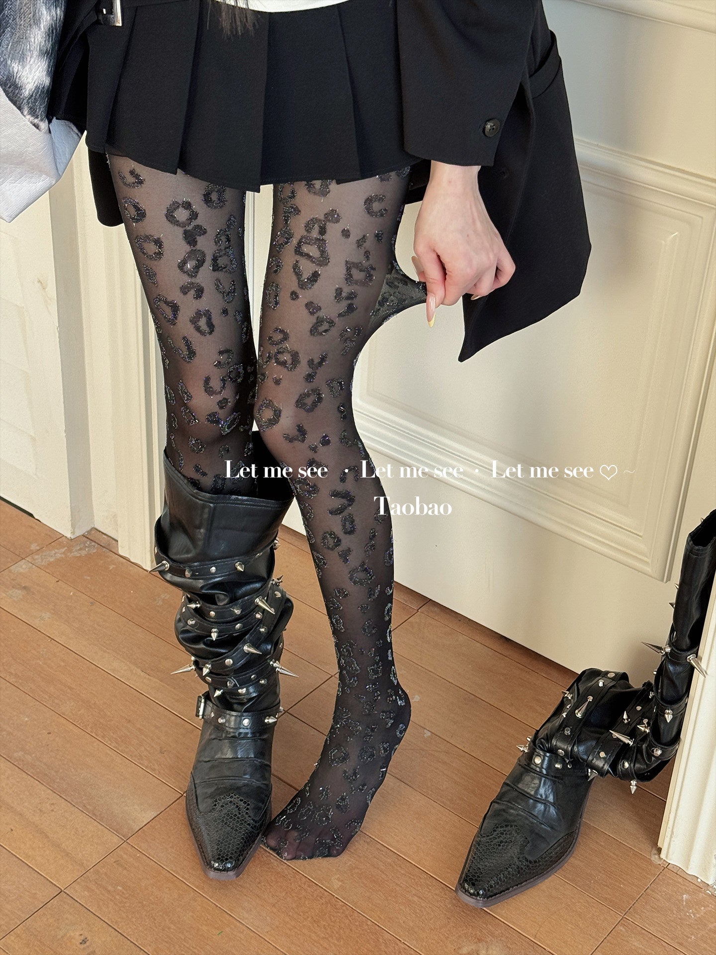 LET ME SEE - Leopard Print Sheer Tights tights let me see