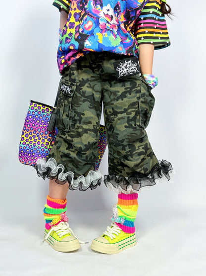 LEERROO - Decora Kei Rainbow Stripe Knit Leg Warmers leg warmmers Leerroo