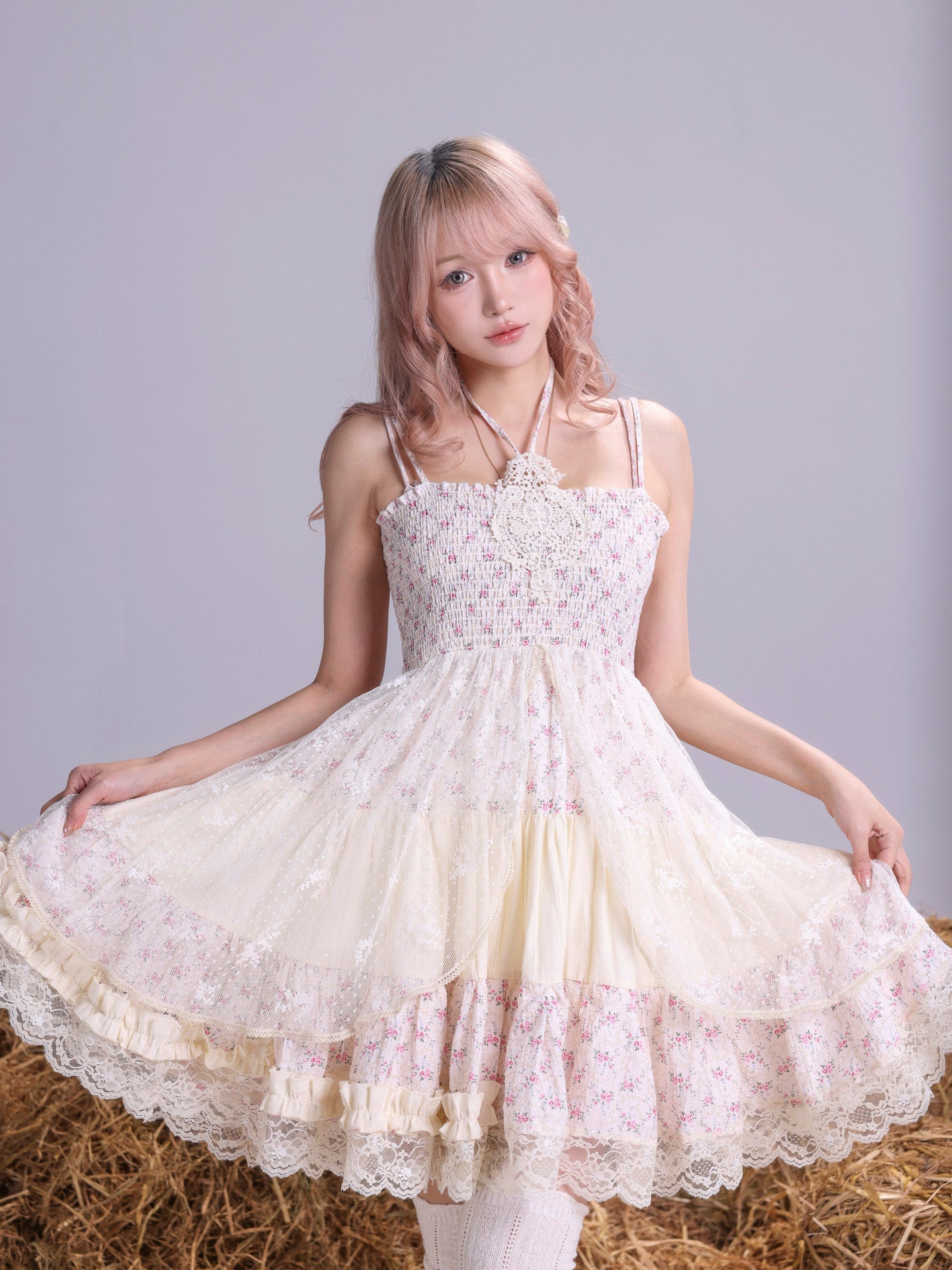 Rose Island - Mori Floral Tiered JSK Dress dress Rose island