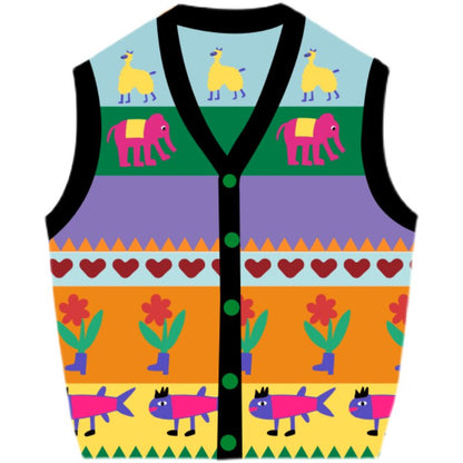 uodycoco – Heart Pattern Knit Vest vest uodycoco