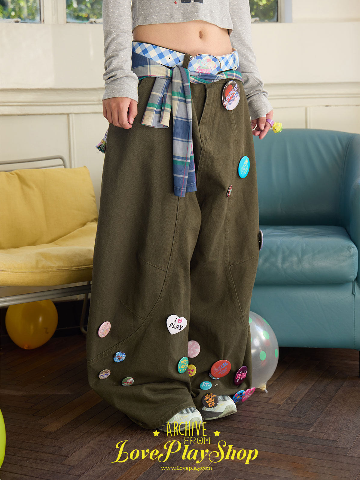 loveplay – Vintage Washed Wide-Leg Pants pants loveplay