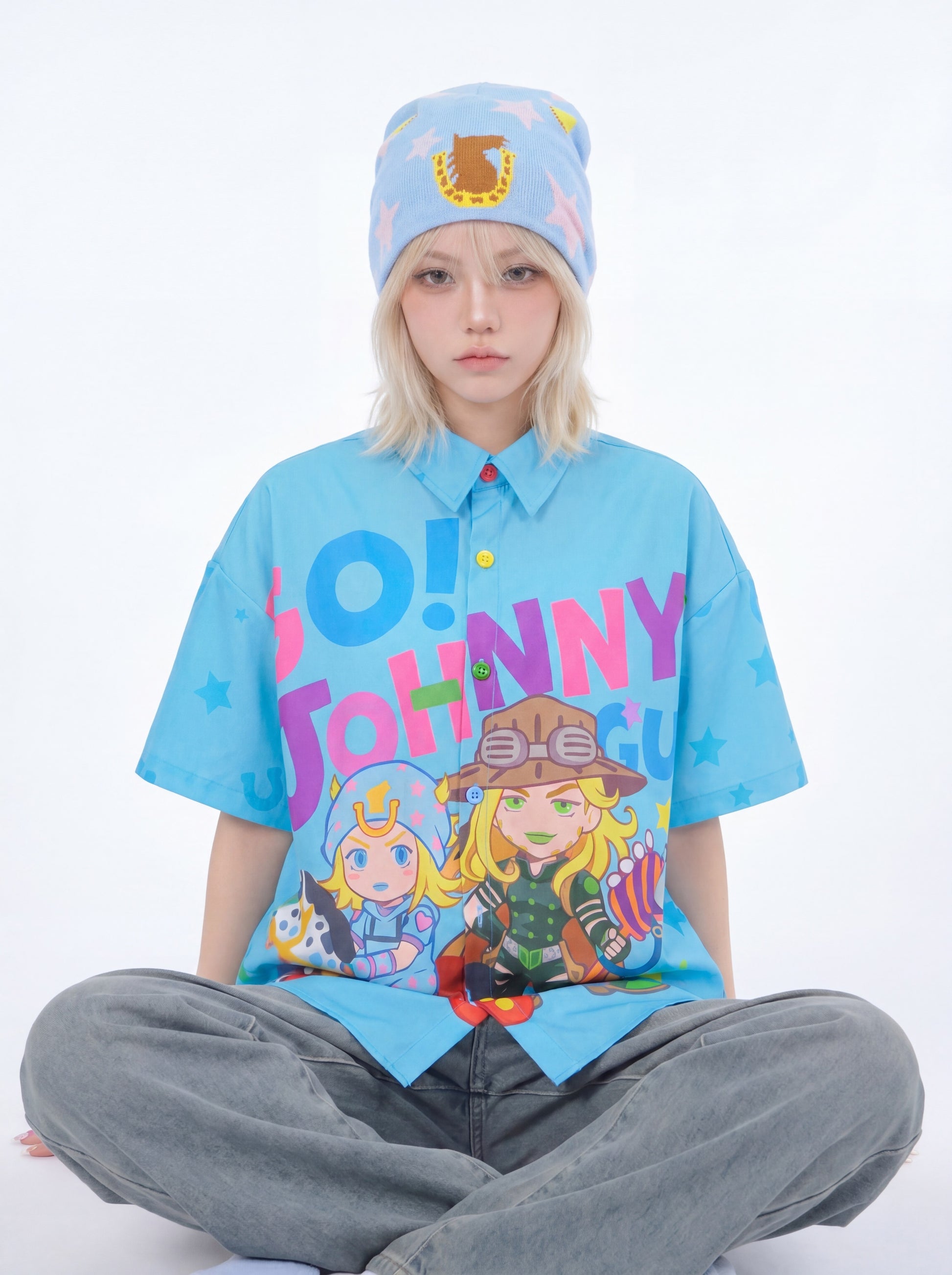 MeowMeow Bug - Blue Anime Graphic Shirt shirt MeowMeow Bug