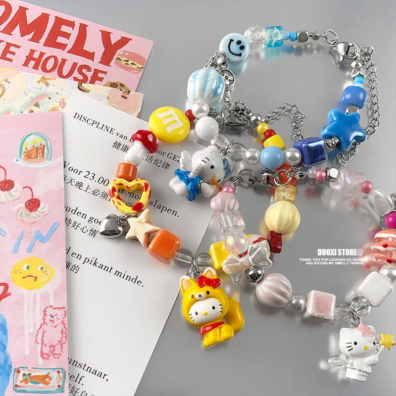 DuoXi - Decora Kei Candy Kitty Beaded Bracelet Colorful Cute bracelet DuoXi