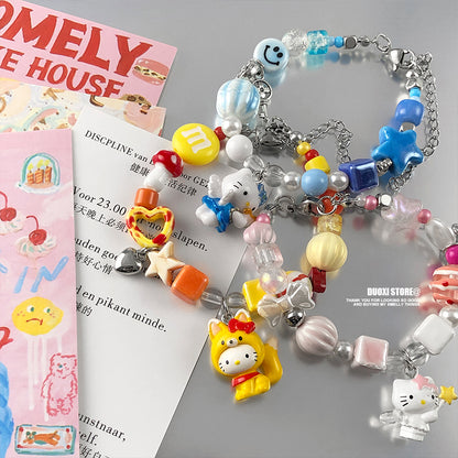 DuoXi - Decora Kei Candy Kitty Beaded Bracelet Colorful Cute bracelet DuoXi