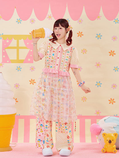 NIKKOU - Lace Organza Puff Dress dress Nikkou home