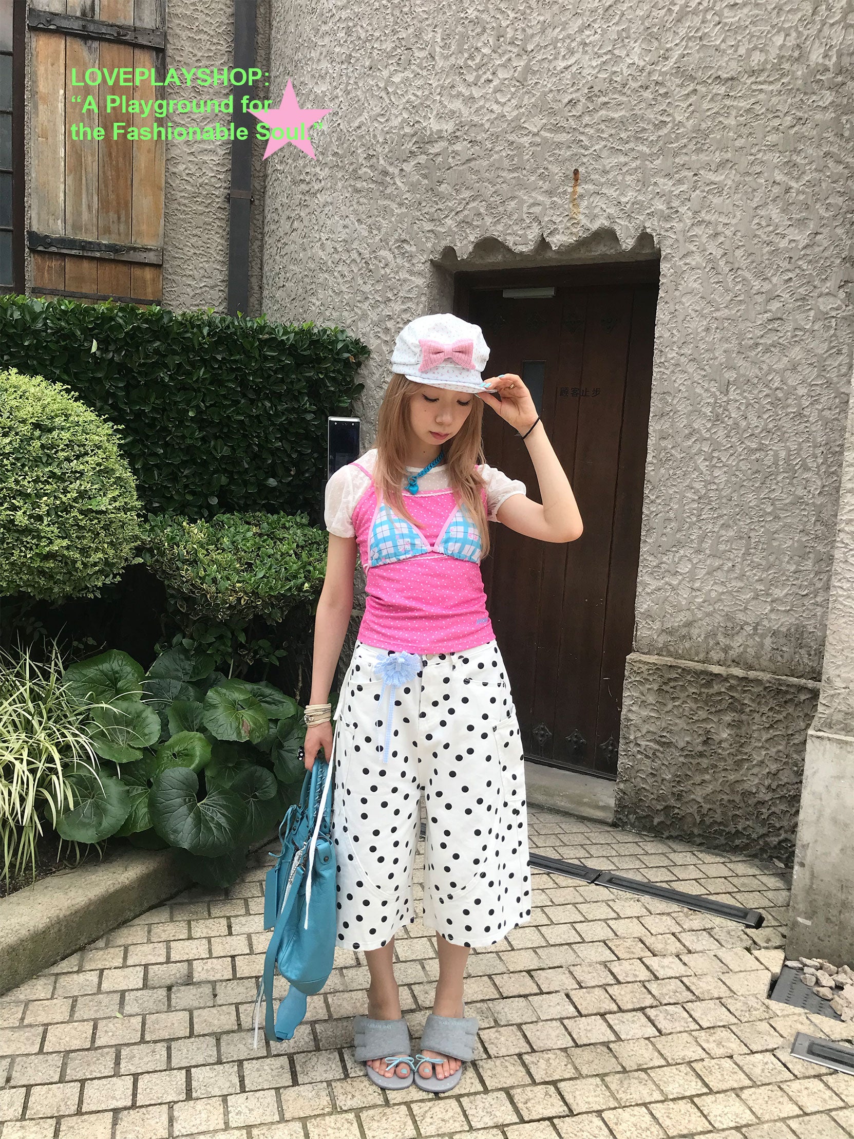loveplayshop - Vintage Polka Dot Straight Leg Capri Pants pants loveplay