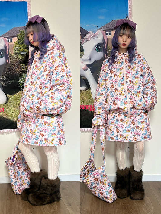 bunnybunnygun - Kawaii Quilted Padded Oversized Jacket coat bunnybunnygun