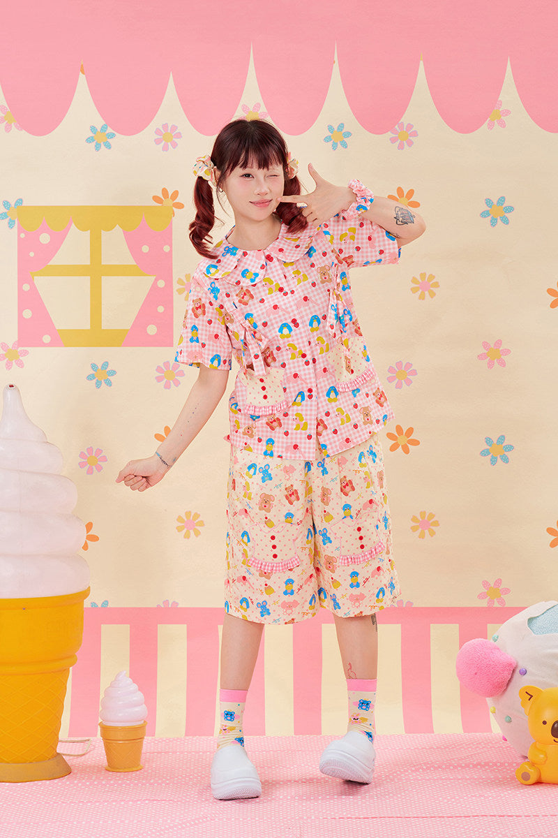 NIKKOU - Cotton Loose Bermuda Shorts shorts Nikkou home
