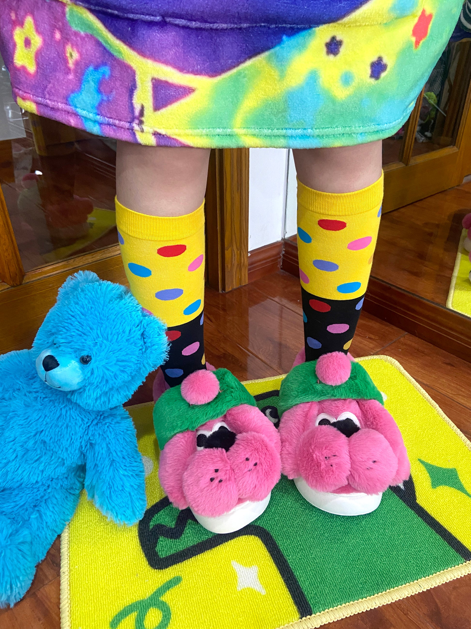 Leerroo - Decora Kei Color-Block Polka Dot Socks socks Leerroo