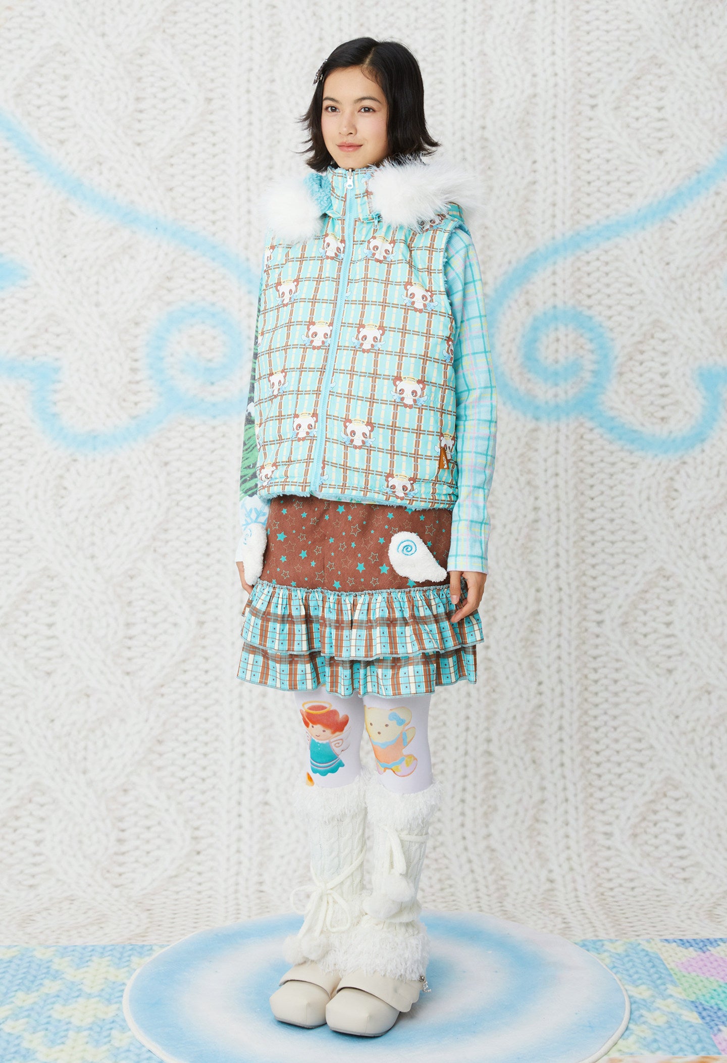 frufru - Kawaii Panda Quilted Vest vest frufru