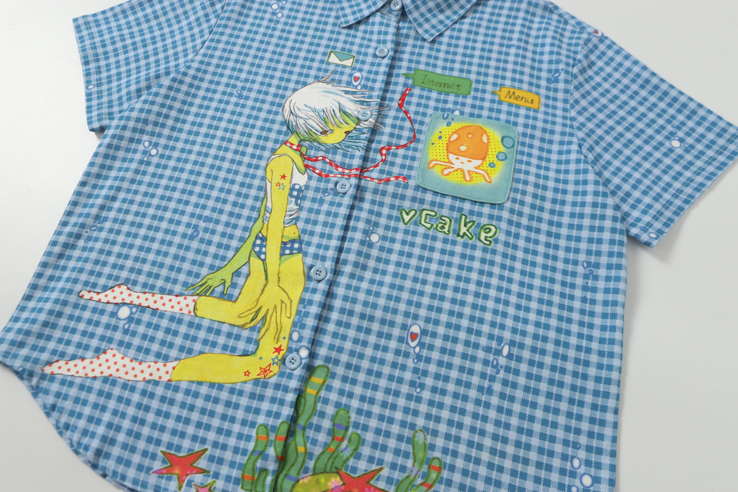 BlackBerry – Blue Plaid Cotton Shirt shirt BlackBerry
