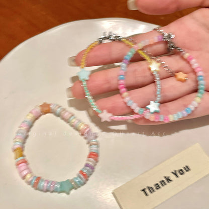 Decora Kei Bracelet – Colorful Beaded Star bracelet Filpped