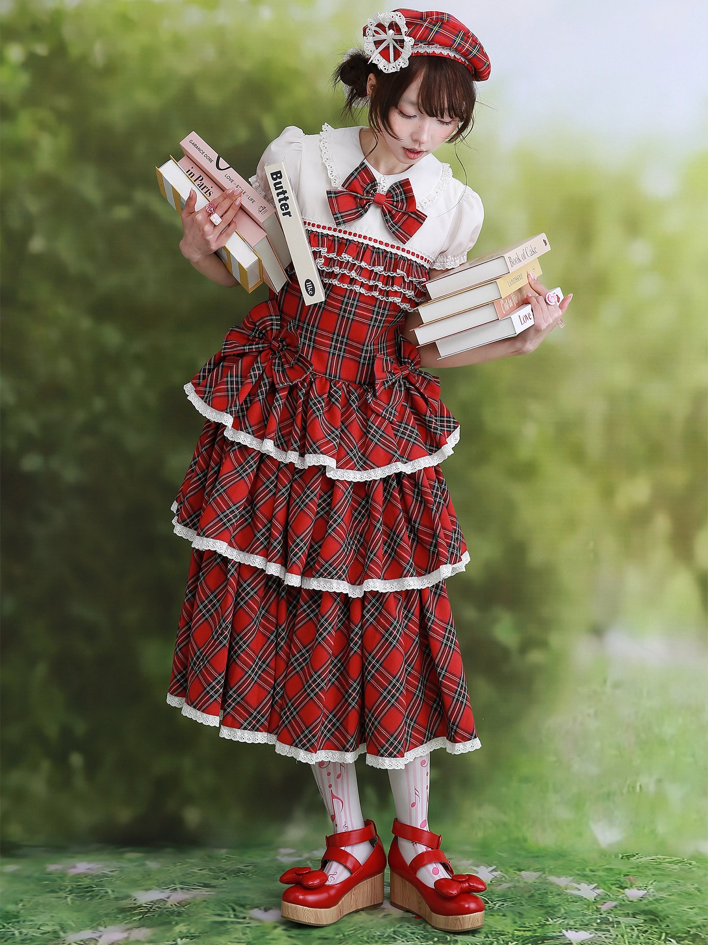 SOS MEME CLUB - Red Cake Lolita Dress dress SOS MEME CLUB