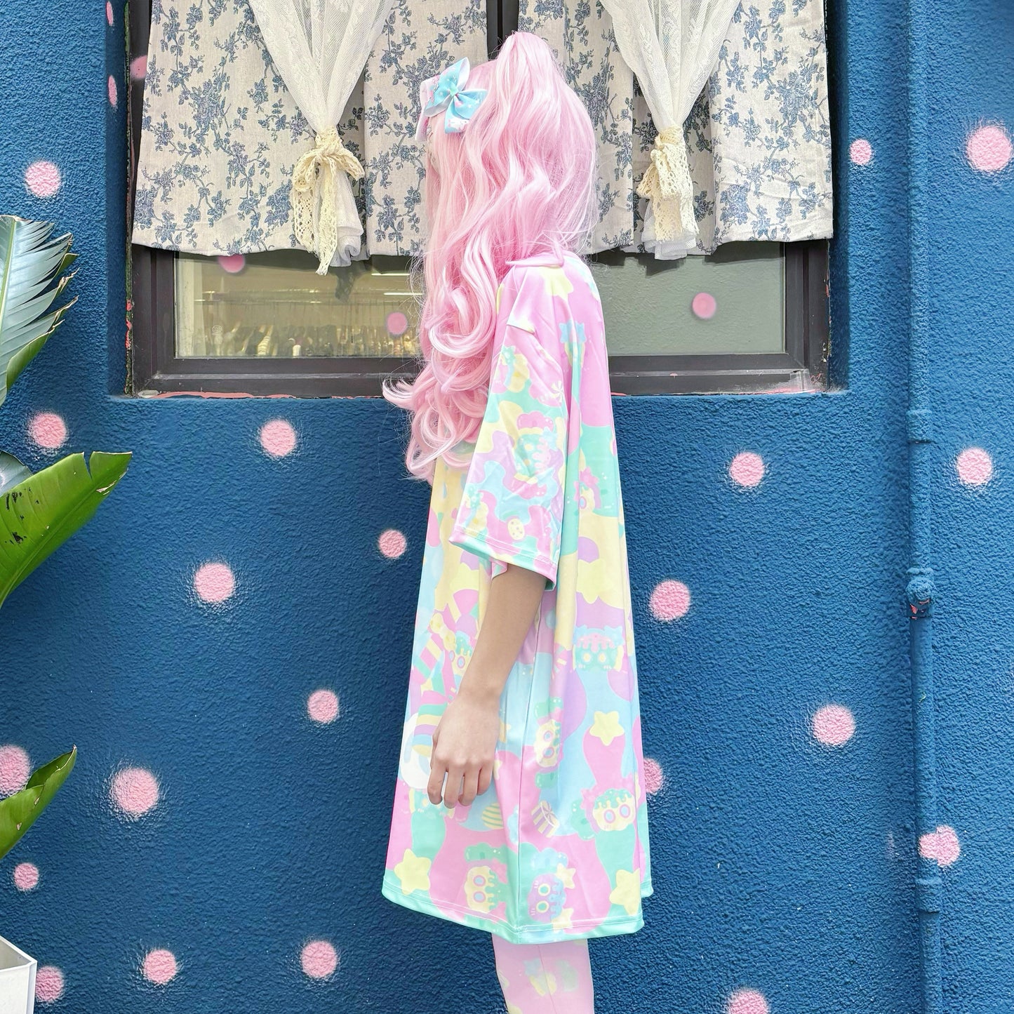 Rainbow Universe RUX - Pastel Macaron Decora Kei T-Shirt & Tights Set set Rainbow Universe RUX