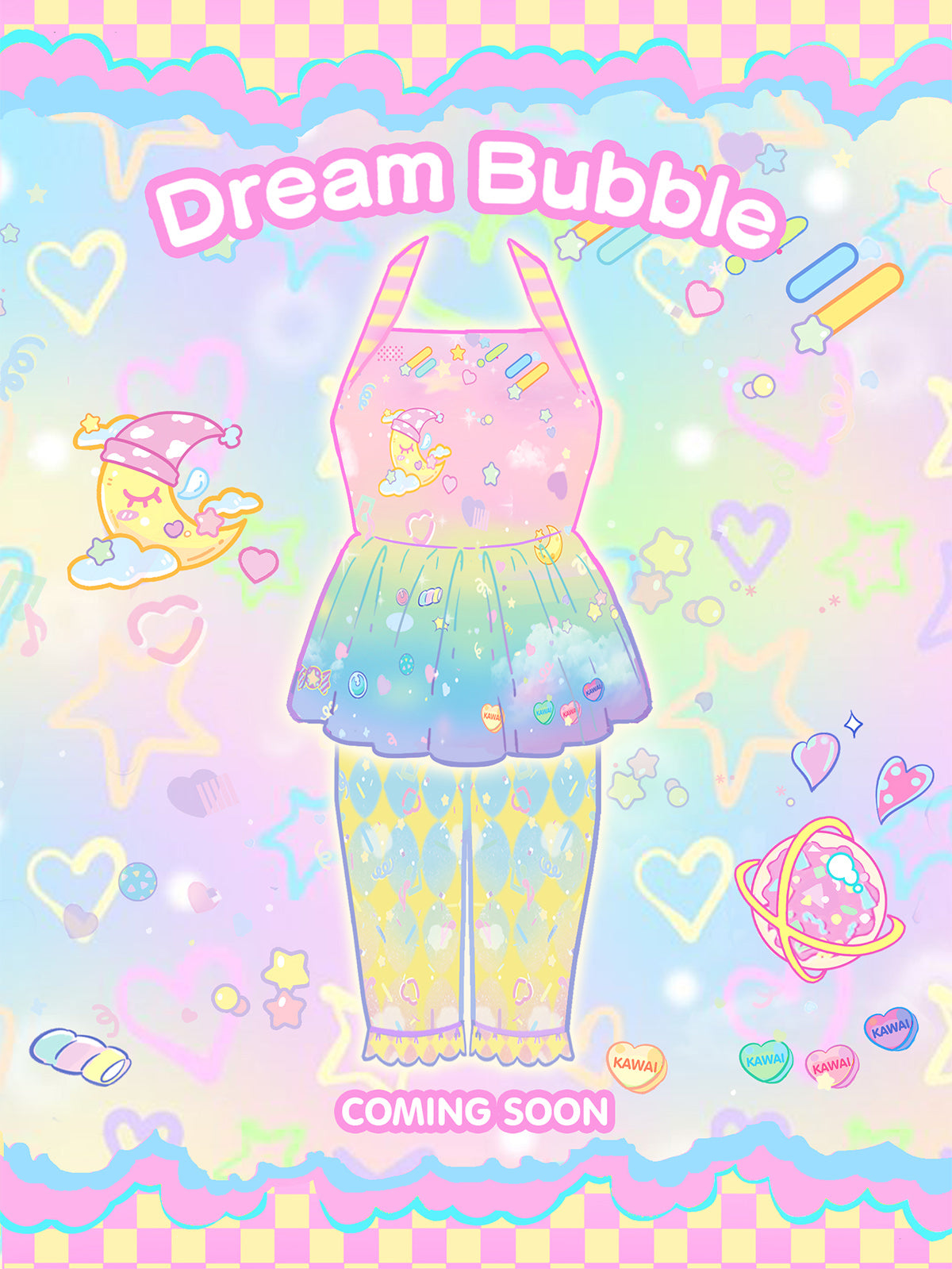 Dream Bubble Summer Coord | Harajuku Macaron Sweetheart Set camisole Dream Bubble