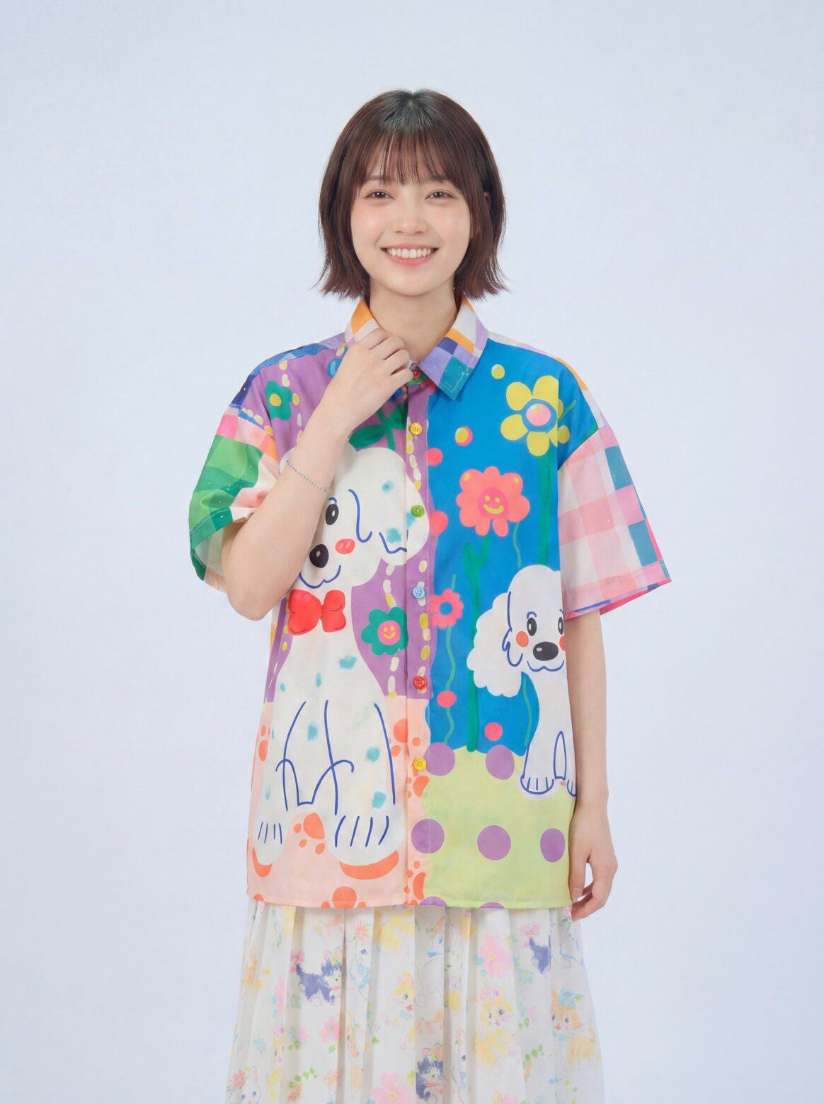 MeowMeow Bug - Vintage Print Vacation Shirt shirt MeowMeow Bug Floral Puppy M