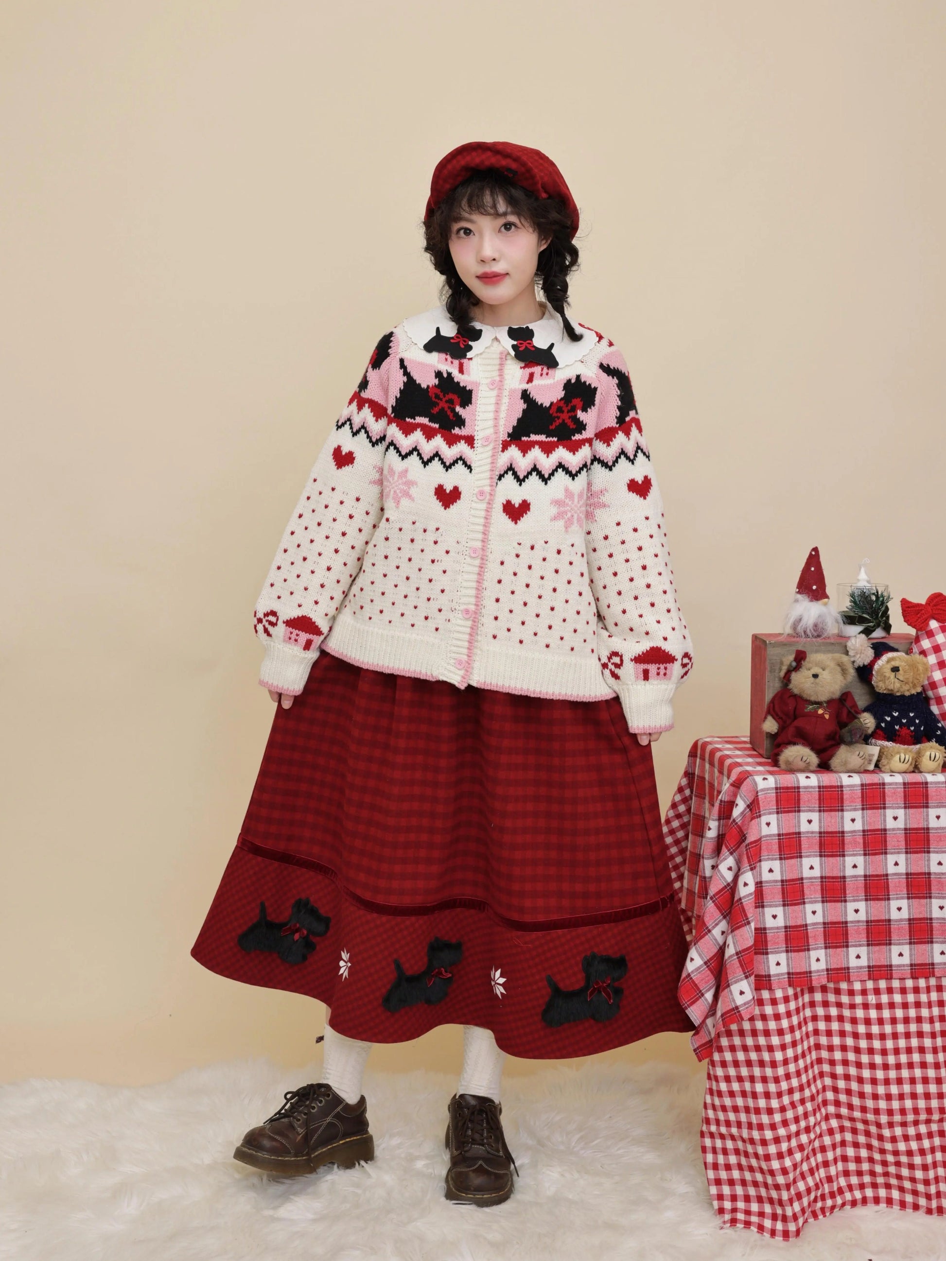 SemenCoicis - Kawaii Puppy Plaid Skirt skirt SemenCoicis