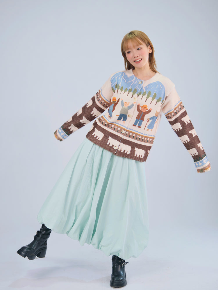 MeowMeow Bug - Kawaii Cat Farm Knit Cardigan