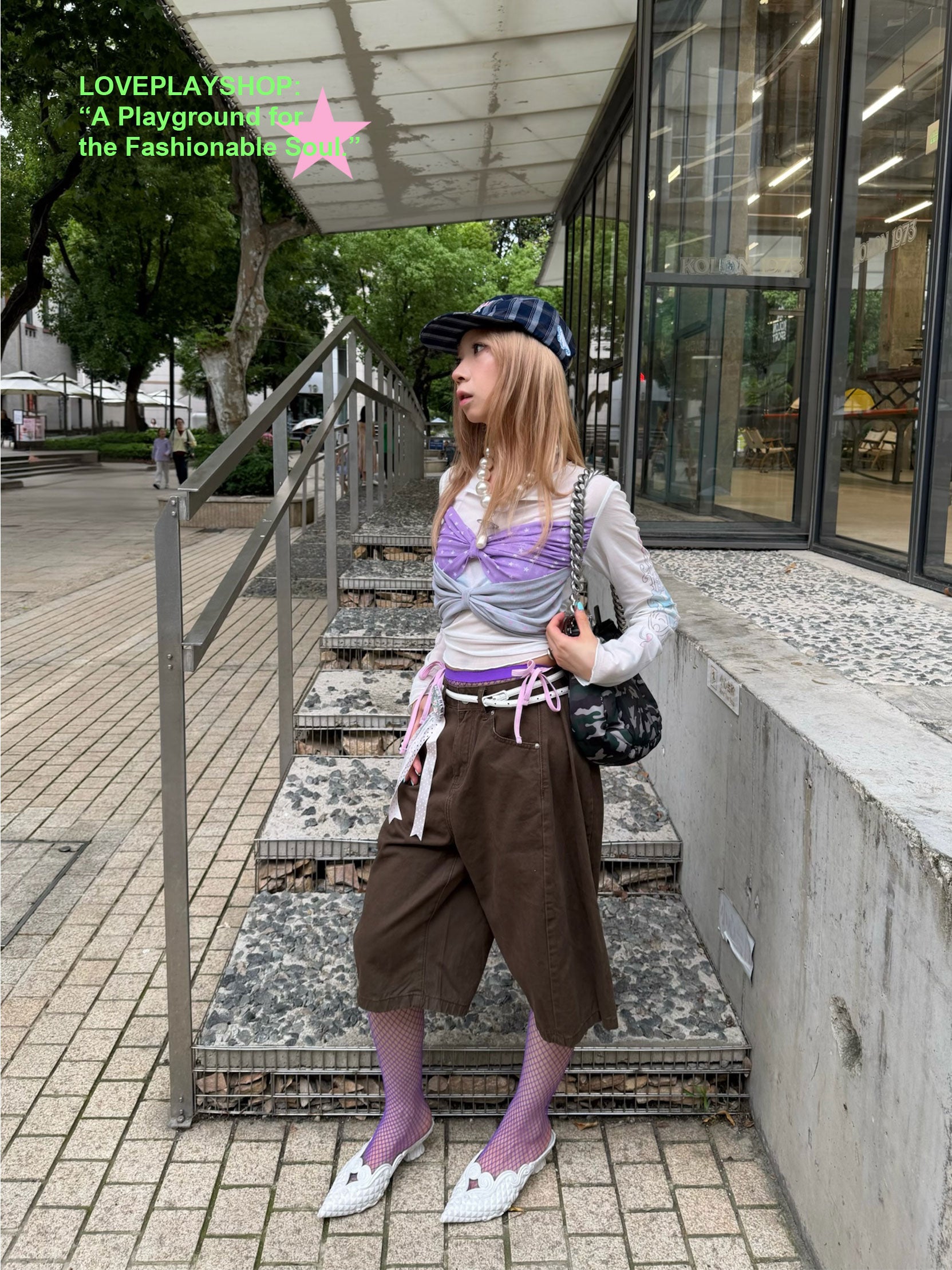 loveplayshop - Wide Leg Cotton Casual Shorts pants loveplay