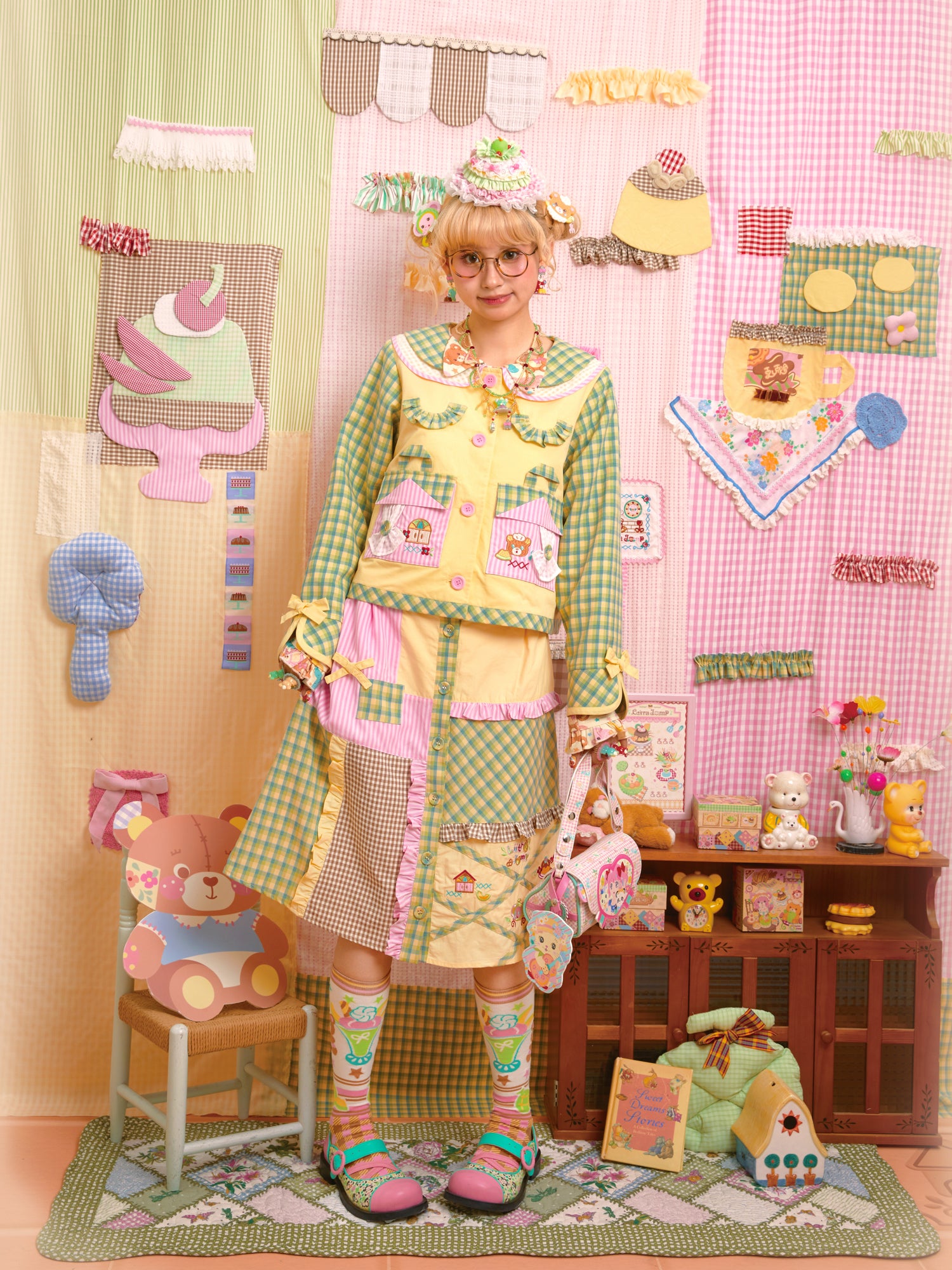 Lutra Jump - Decora Kei Melon Jacket & Skirt Set set Lutra Jump