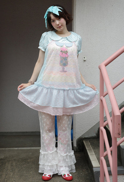 frufru - Lace Bow Flare Pants | Y2K Girly Kawaii Japanese Fashion pants frufru