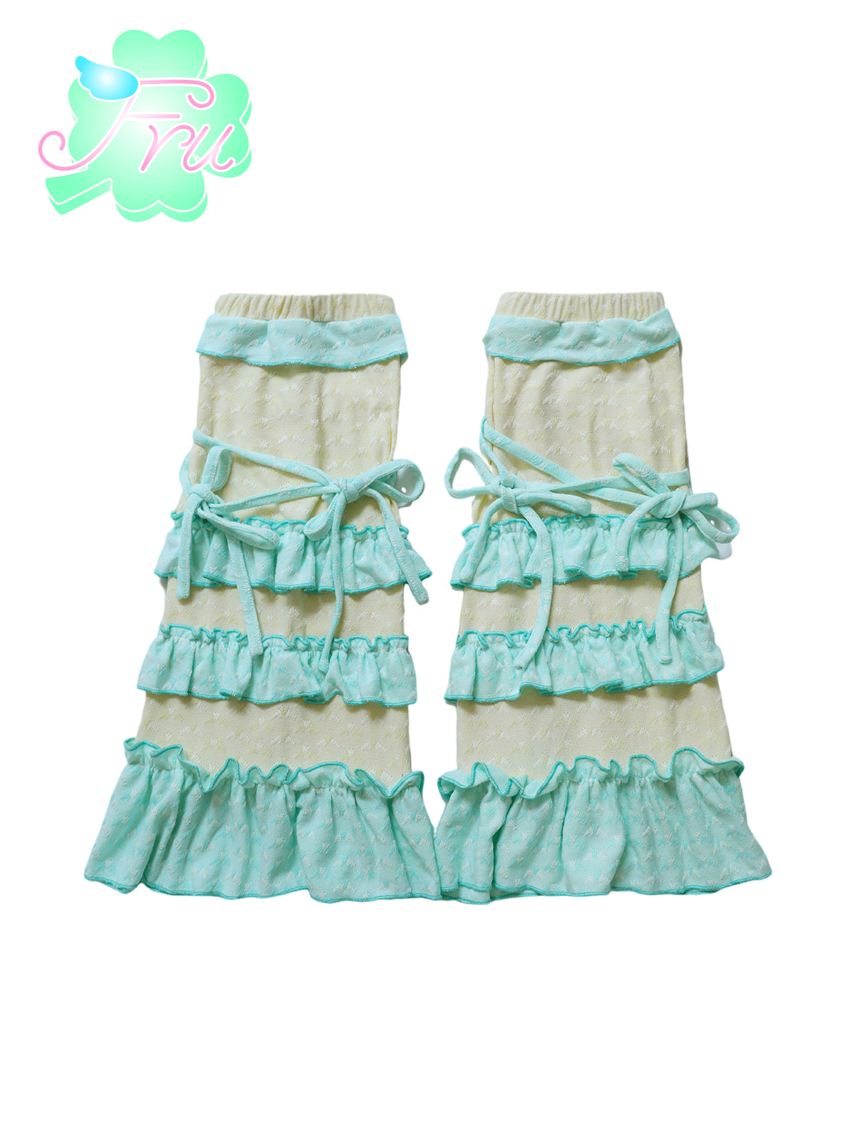 frufru Decora Kei Leg Covers | Green Lace Leg Warmers | Sweet Girl Summer Sock Sleeves leg warmmers frufru