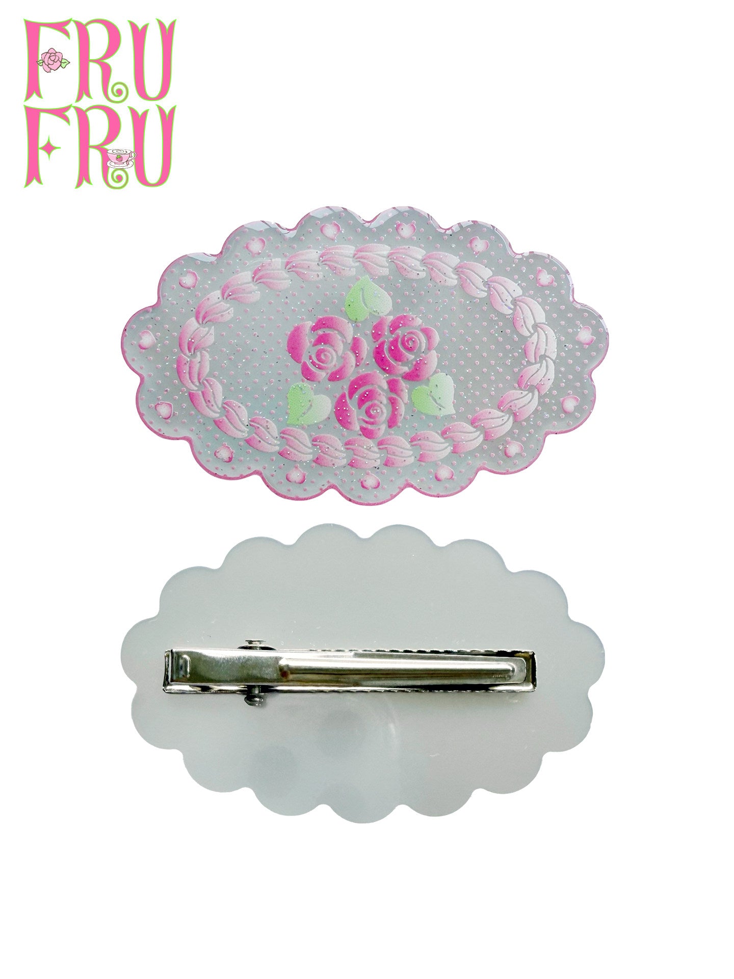 frufru - Vintage Rose Cake Acrylic Hair Clip hair clip frufru