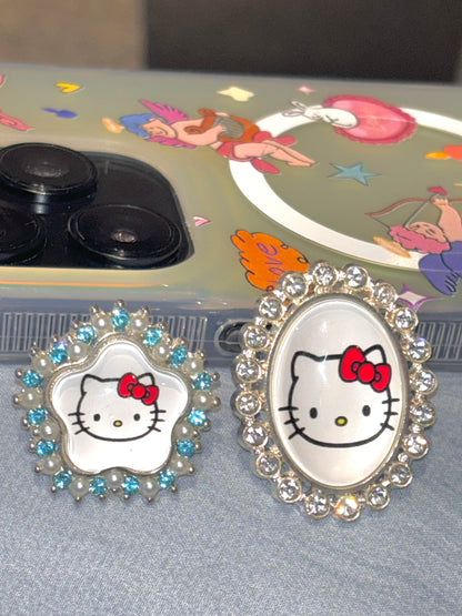 Salty Gummy - Y2K Kitty Rhinestone Ring Adjustable Cute Bling ring Salty Gummy