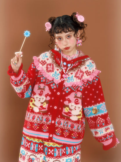 LutraJump - Decora Fair Isle Knit Cardigan cardigan Lutra Jump