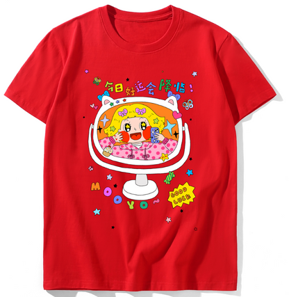 MooYo - Decora Kei Lucky Red Cotton T-Shirt tshirt MOOYO
