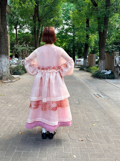 DADANAKO - Printed Organza Sheer Overlay Top | Kawaii Harajuku Layering Outerwear