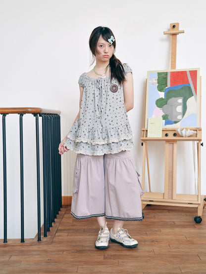 Have A Meal - Purple Lace Wide Leg Pants