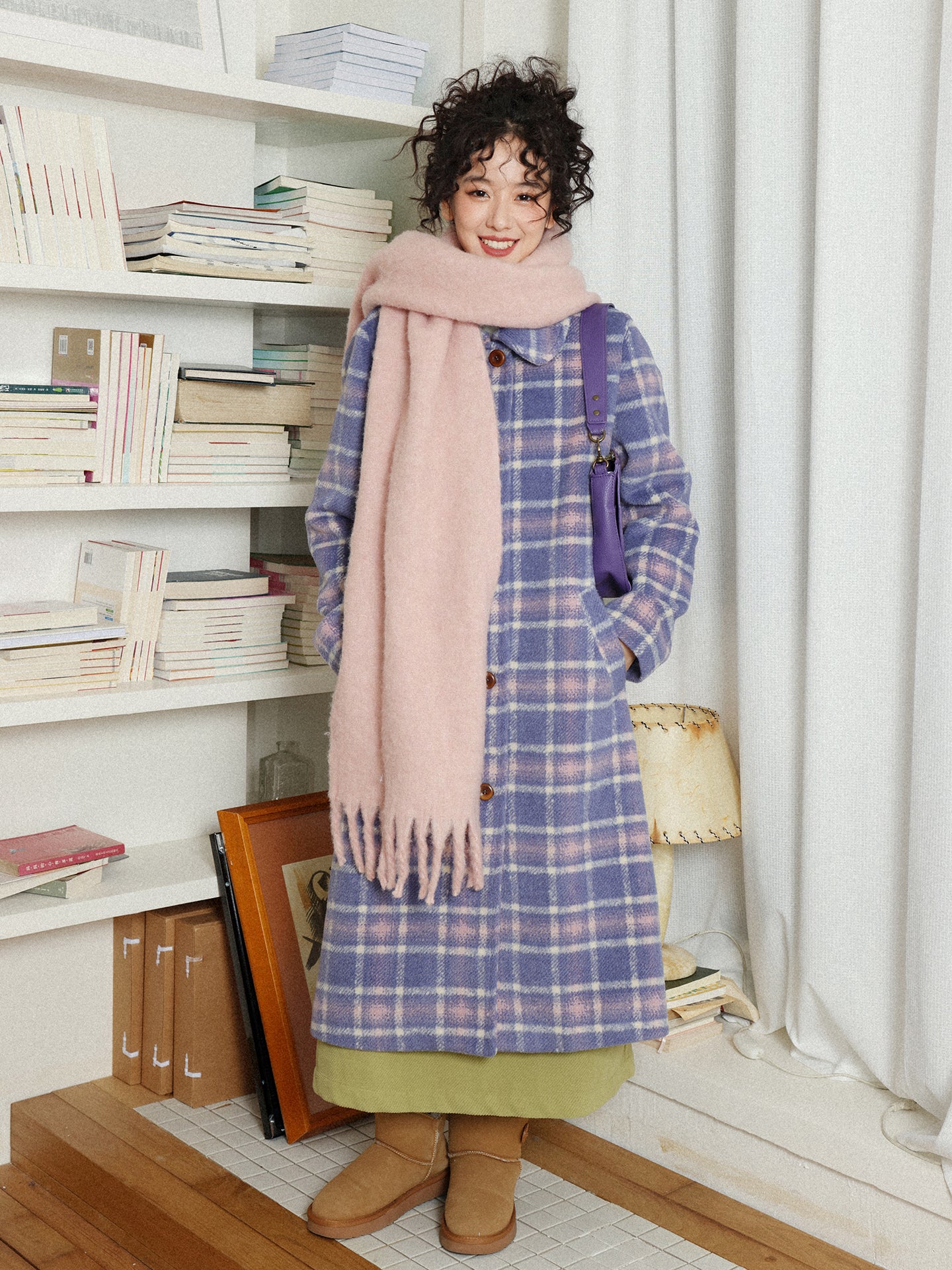 Chemical Girl - Girly Vintage Plaid Long Wool Coat coat chemical girl