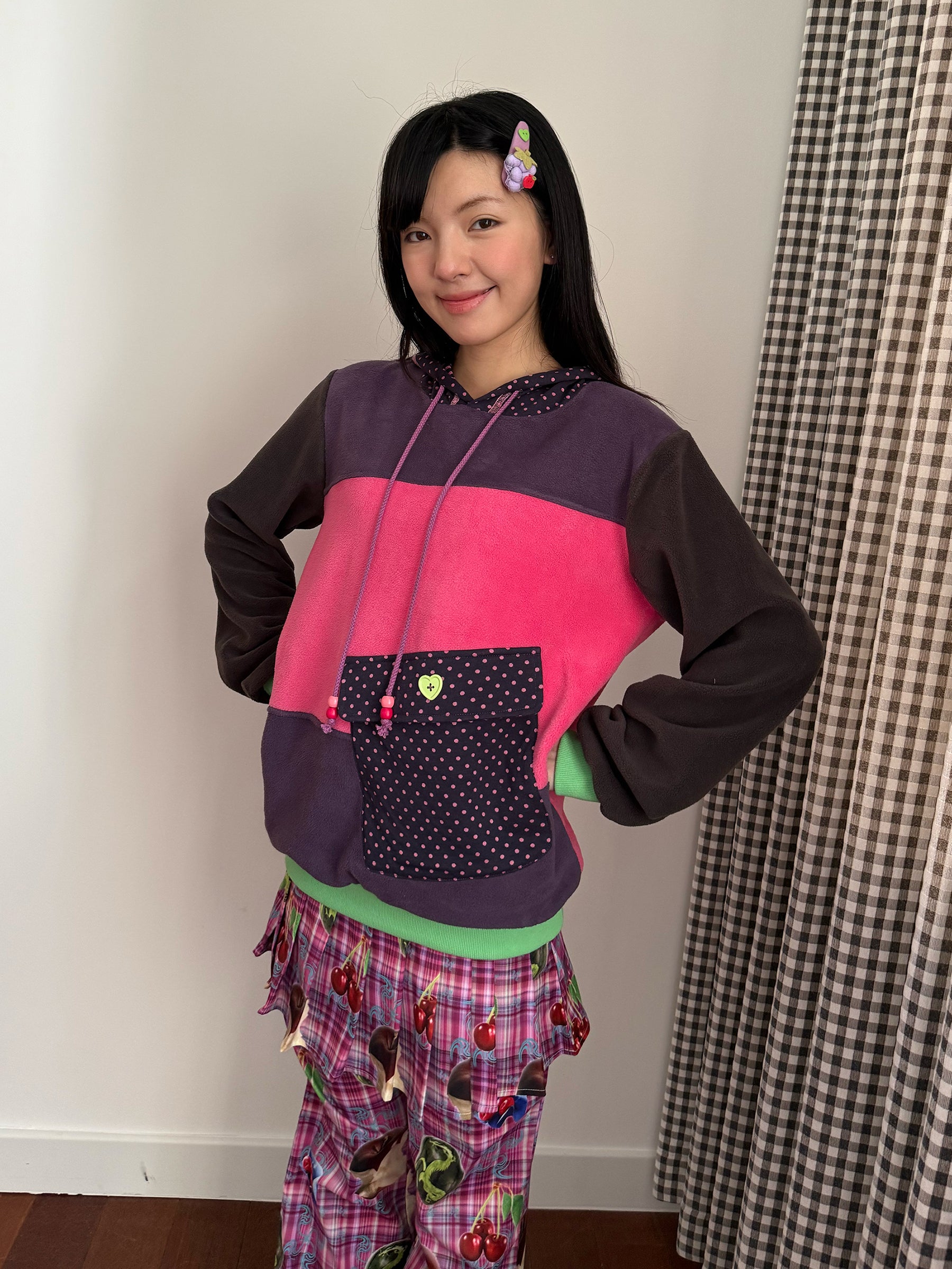 FRUITS - Kawaii Colorblock Fleece Hoodie hoodie Fruits