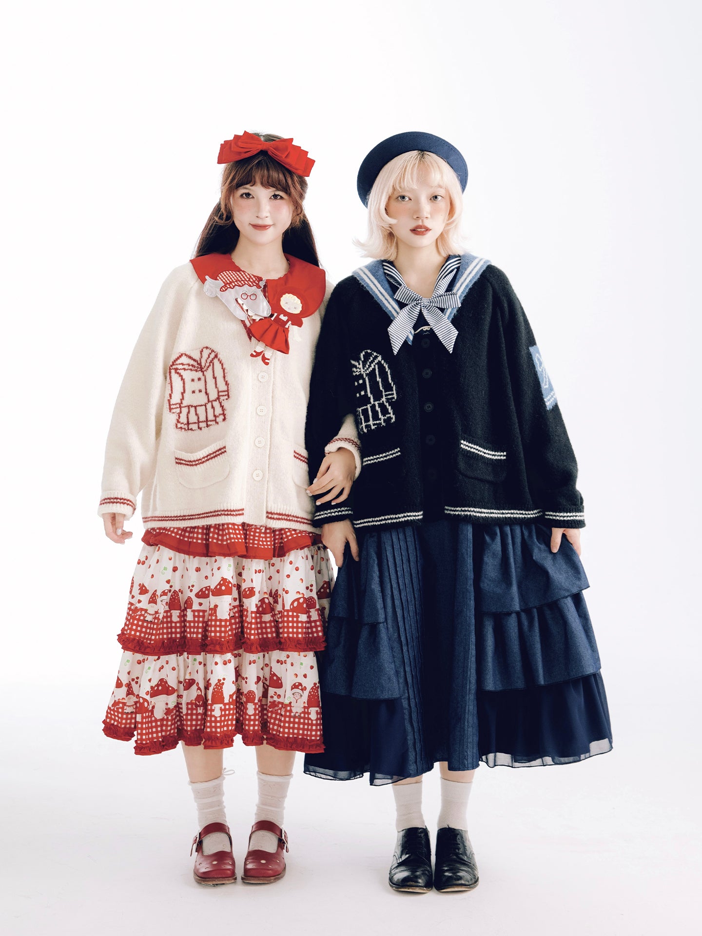 Meugler - Kawaii Knit Cardigan Sailor Collar Scissor Sweater cardigan Meugler