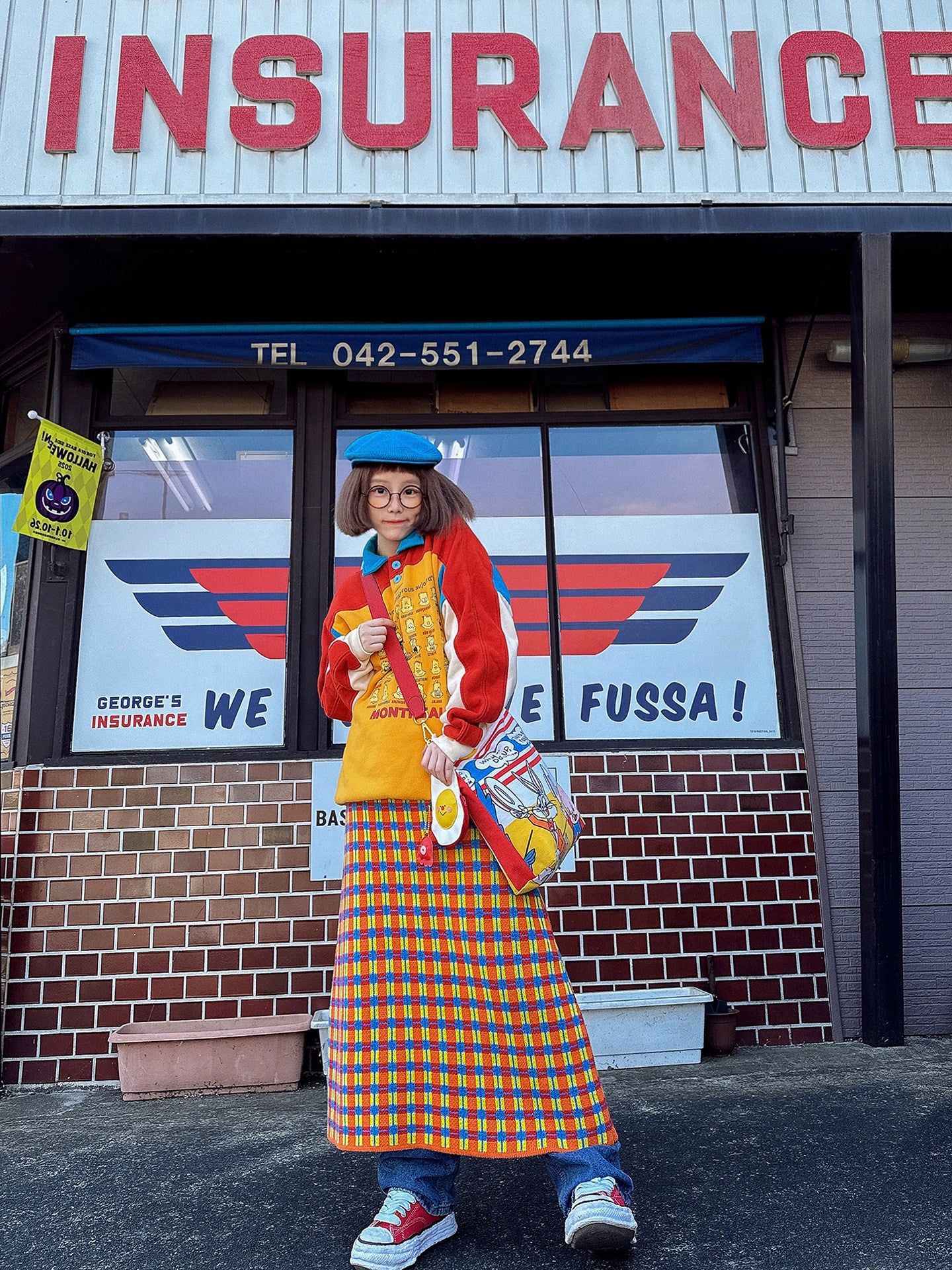 made in zzz - Plaid High Waist Knit Skirt skirt made in zzz