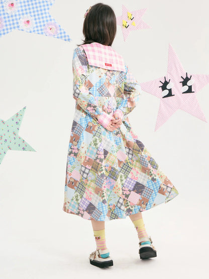 tntntutu - Teddy Patchwork Sailor Collar Dress dress tntntutu