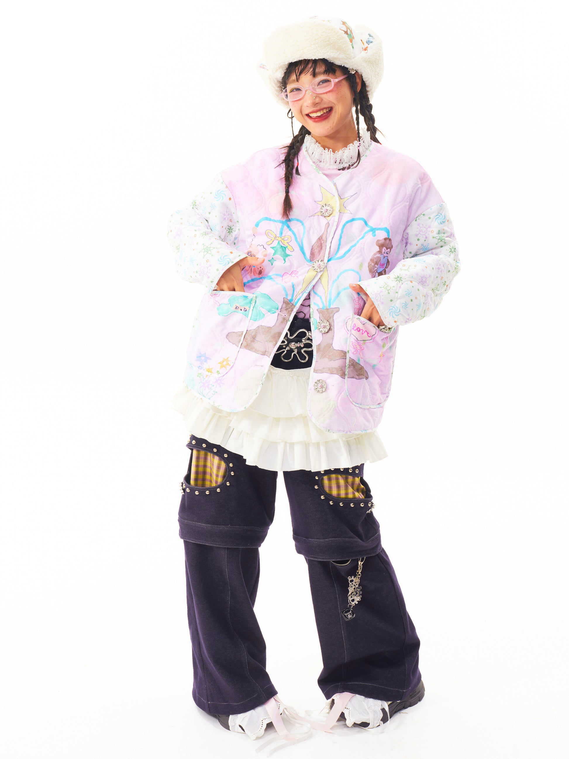 sillysis - Pink Kawaii Reversible Jacket jacket sillysis