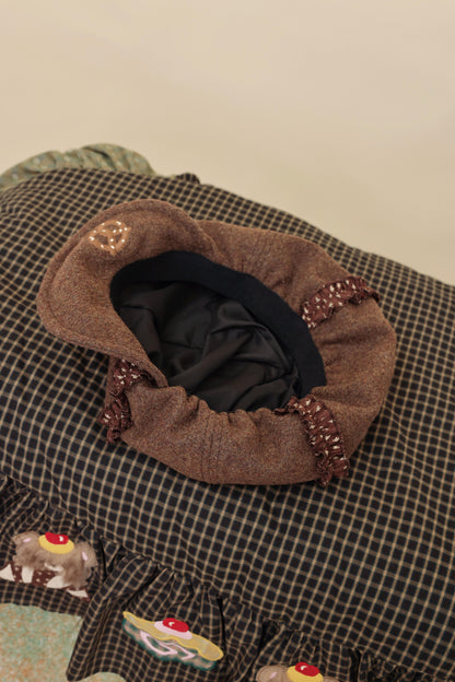 SemenCoicis - Kawaii Vintage Lace Embroidered Wool Beret hat SemenCoicis