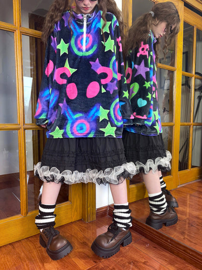 Leerroo - Y2K Kawaii Fleece Sweatshirt sweatshirt Leerroo