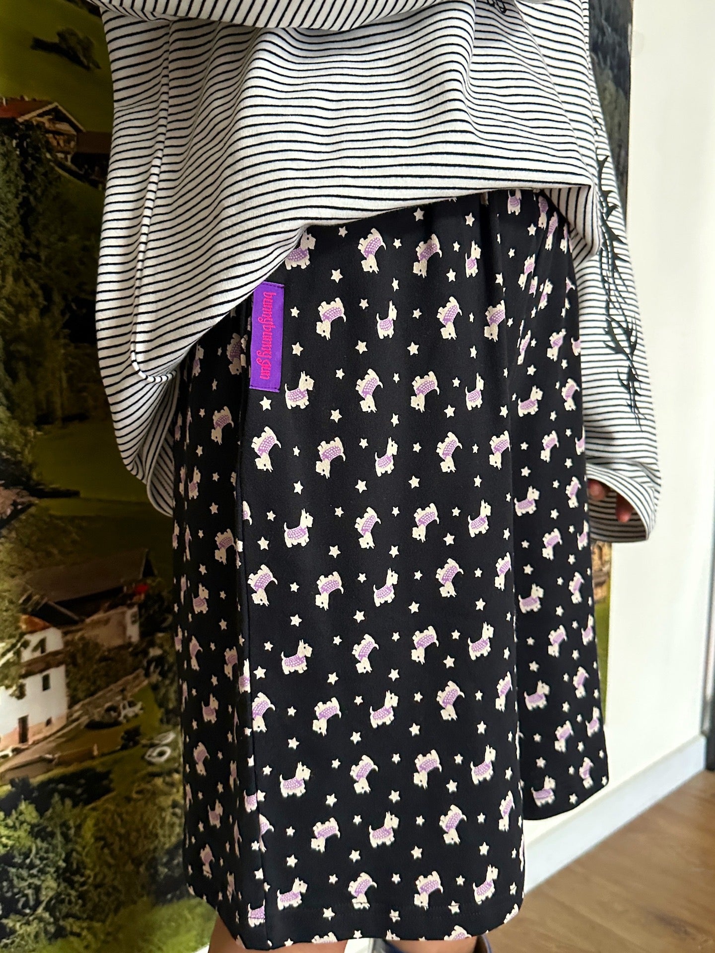 BunnyBunnyGun - Harajuku Shorts Dog Print Elastic Waist Loose Fit shorts bunnybunnygun